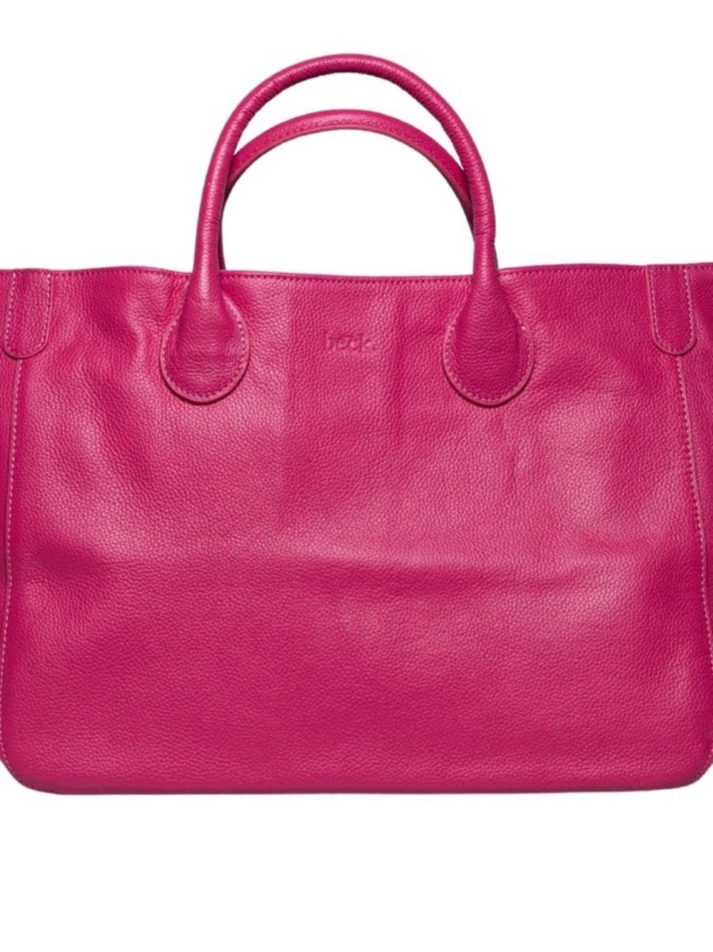 Hot Pink Leather Tote with Double Top Handles from Beck Bags